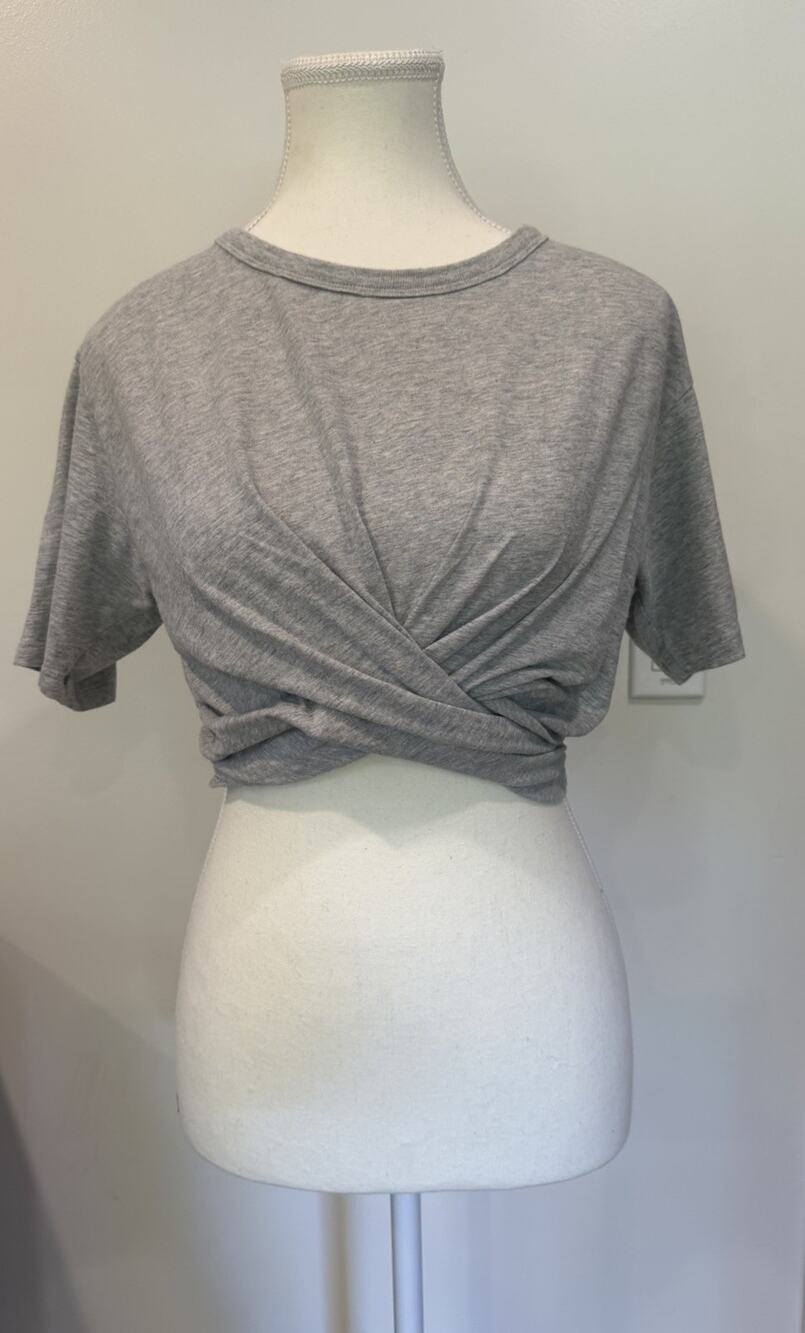 Aerie Cropped Wrapback T-Shirt XS Casual Athleisure Festival Yoga Summer Grunge
